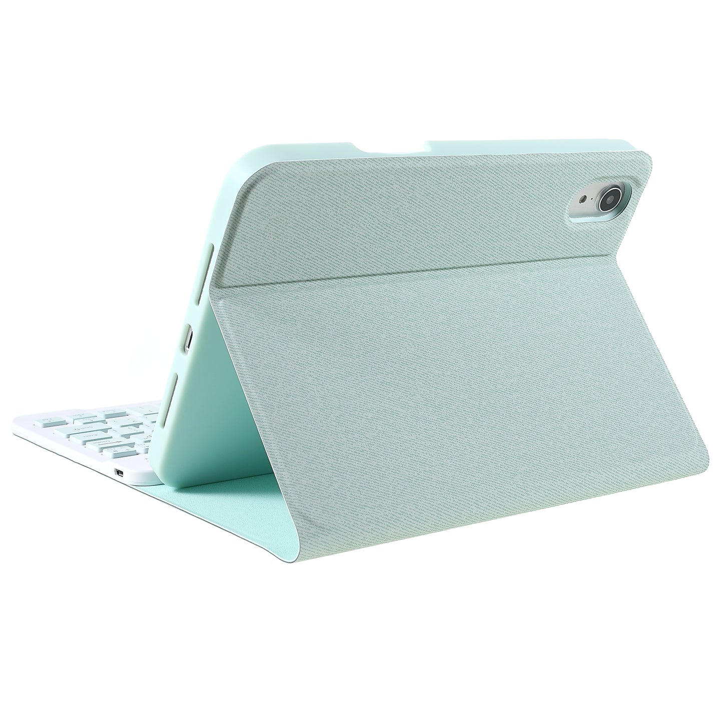 Wireless Bluetooth Keyboard + Auto Wake/Sleep Pen Slot Design Cloth Texture Tablet Leather Cover Shell for iPad mini (2021)