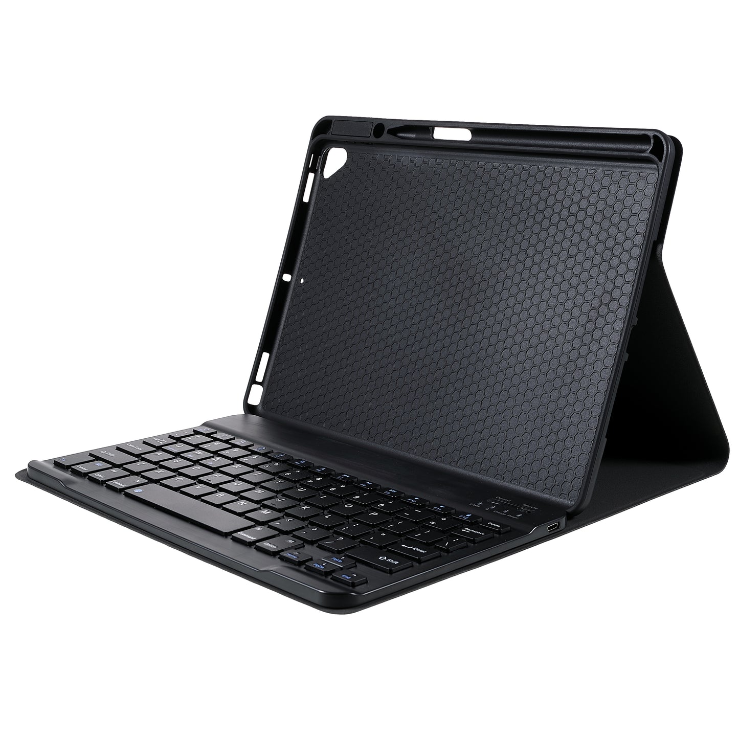 Bluetooth Wireless Keyboard + Cloth Texture TPU Pen Slot Tablet Case with Auto Wake/Sleep for iPad Pro 10.5-inch (2017)/iPad Air 10.5 inch (2019)/iPad 10.2 (2021)/(2020)/(2019)