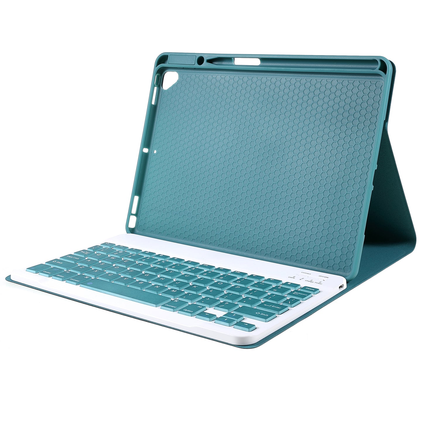 Bluetooth Wireless Keyboard + Cloth Texture TPU Pen Slot Tablet Case with Auto Wake/Sleep for iPad Pro 10.5-inch (2017)/iPad Air 10.5 inch (2019)/iPad 10.2 (2021)/(2020)/(2019)