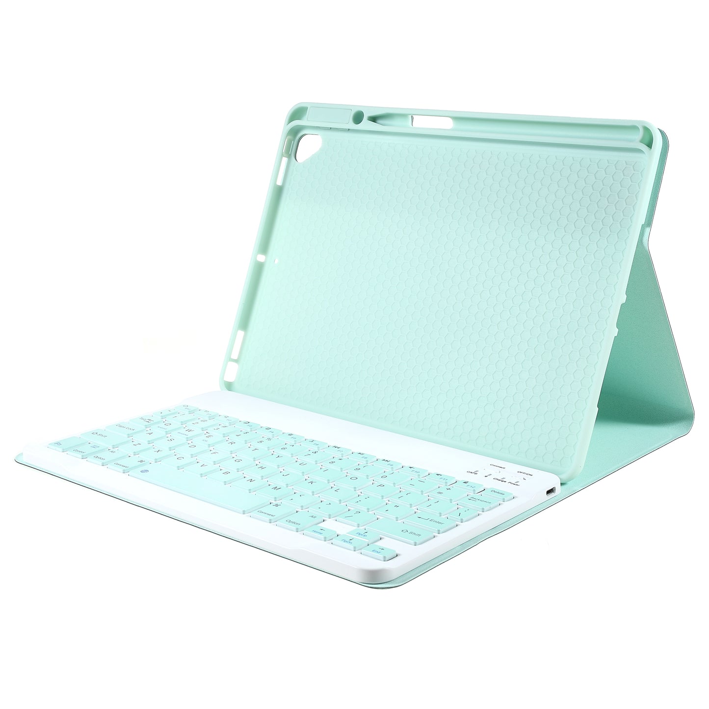 Bluetooth Wireless Keyboard + Cloth Texture TPU Pen Slot Tablet Case with Auto Wake/Sleep for iPad Pro 10.5-inch (2017)/iPad Air 10.5 inch (2019)/iPad 10.2 (2021)/(2020)/(2019)