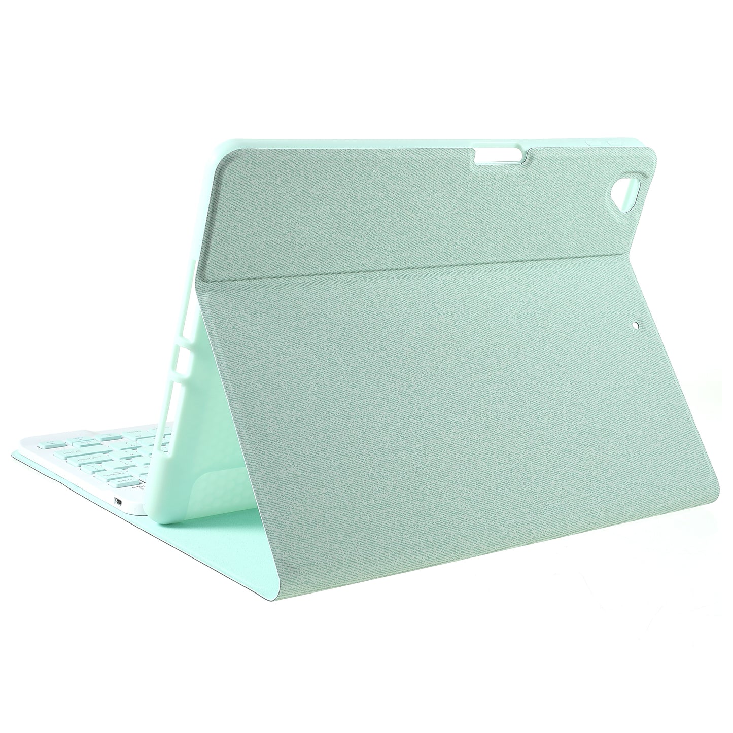 Bluetooth Wireless Keyboard + Cloth Texture TPU Pen Slot Tablet Case with Auto Wake/Sleep for iPad Pro 10.5-inch (2017)/iPad Air 10.5 inch (2019)/iPad 10.2 (2021)/(2020)/(2019)
