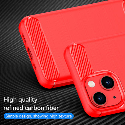 1.8mm Flexible TPU Anti-Scratch Carbon Fiber Brushed Protective Cover Phone Back Case for iPhone 13 6.1 inch
