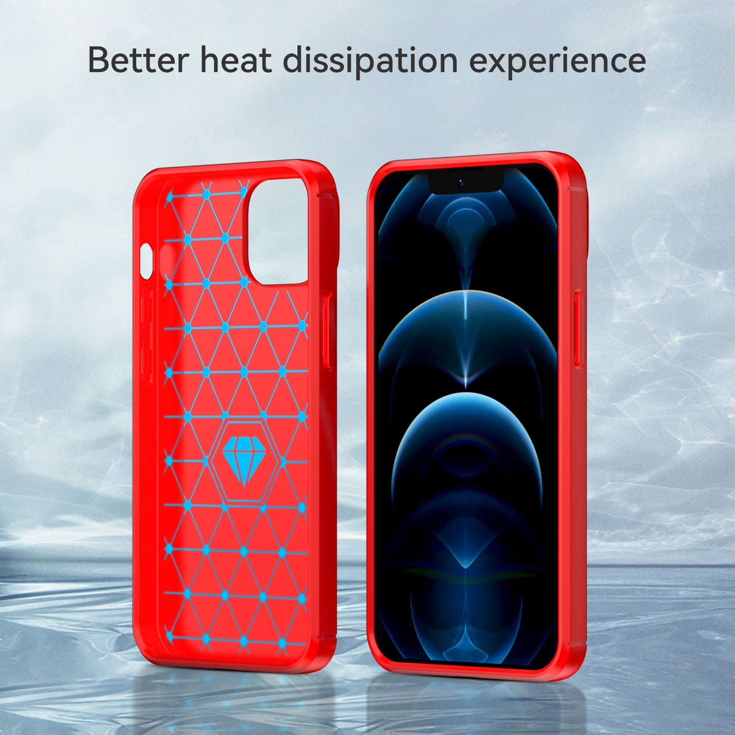 1.8mm Flexible TPU Anti-Scratch Carbon Fiber Brushed Protective Cover Phone Back Case for iPhone 13 6.1 inch