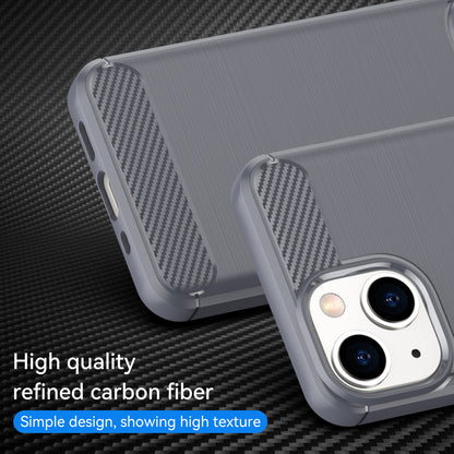 1.8mm Flexible TPU Anti-Scratch Carbon Fiber Brushed Protective Cover Phone Back Case for iPhone 13 6.1 inch