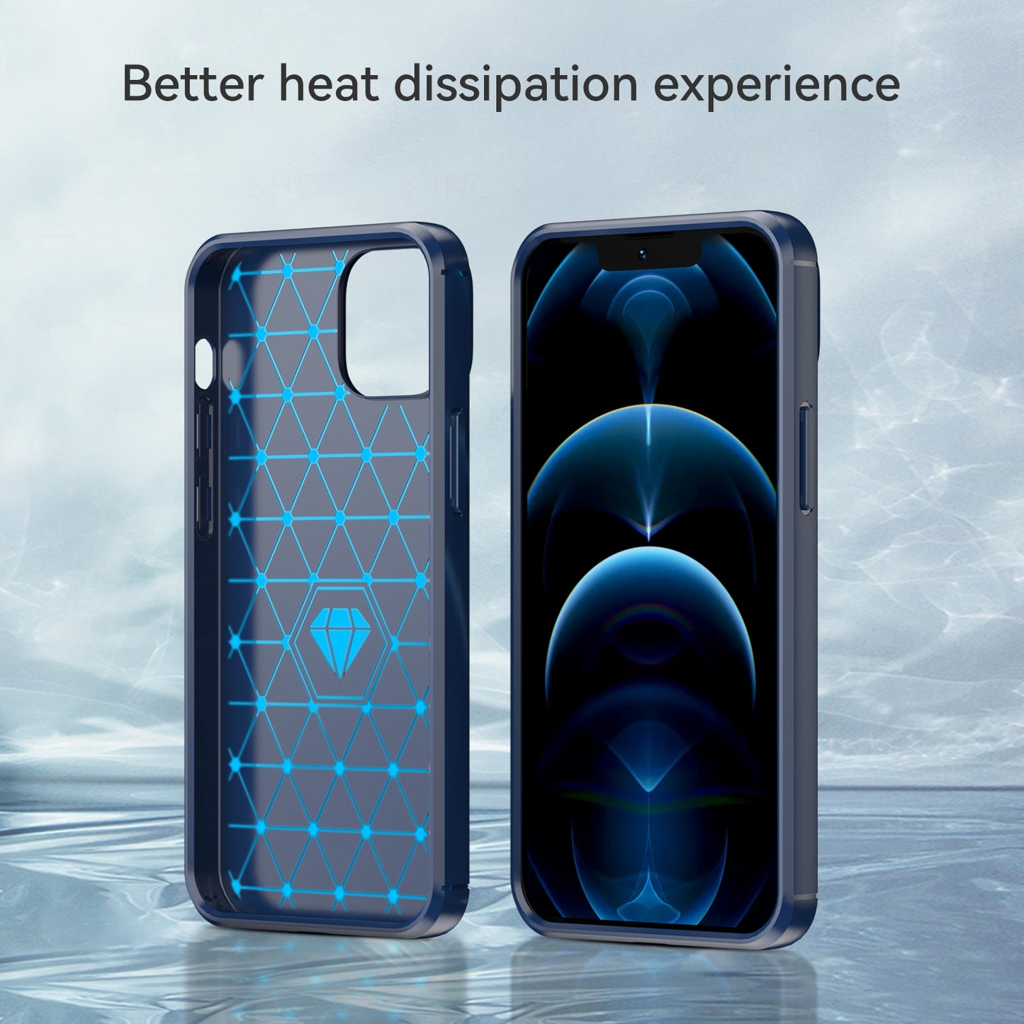 1.8mm Flexible TPU Anti-Scratch Carbon Fiber Brushed Protective Cover Phone Back Case for iPhone 13 6.1 inch