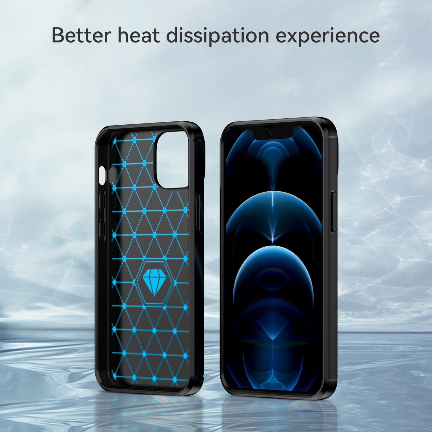 1.8mm Carbon Fiber Brushed Texture Flexible TPU Phone Back Case Protective Cover for iPhone 13 mini 5.4 inch