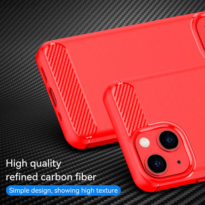 1.8mm Carbon Fiber Brushed Texture Flexible TPU Phone Back Case Protective Cover for iPhone 13 mini 5.4 inch