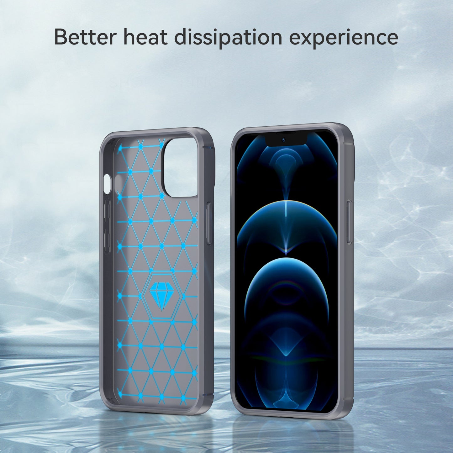 1.8mm Carbon Fiber Brushed Texture Flexible TPU Phone Back Case Protective Cover for iPhone 13 mini 5.4 inch