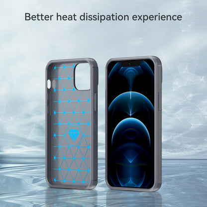 1.8mm Carbon Fiber Brushed Texture Flexible TPU Phone Back Case Protective Cover for iPhone 13 mini 5.4 inch