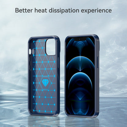 1.8mm Carbon Fiber Brushed Texture Flexible TPU Phone Back Case Protective Cover for iPhone 13 mini 5.4 inch