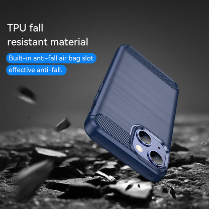 1.8mm Carbon Fiber Brushed Texture Flexible TPU Phone Back Case Protective Cover for iPhone 13 mini 5.4 inch