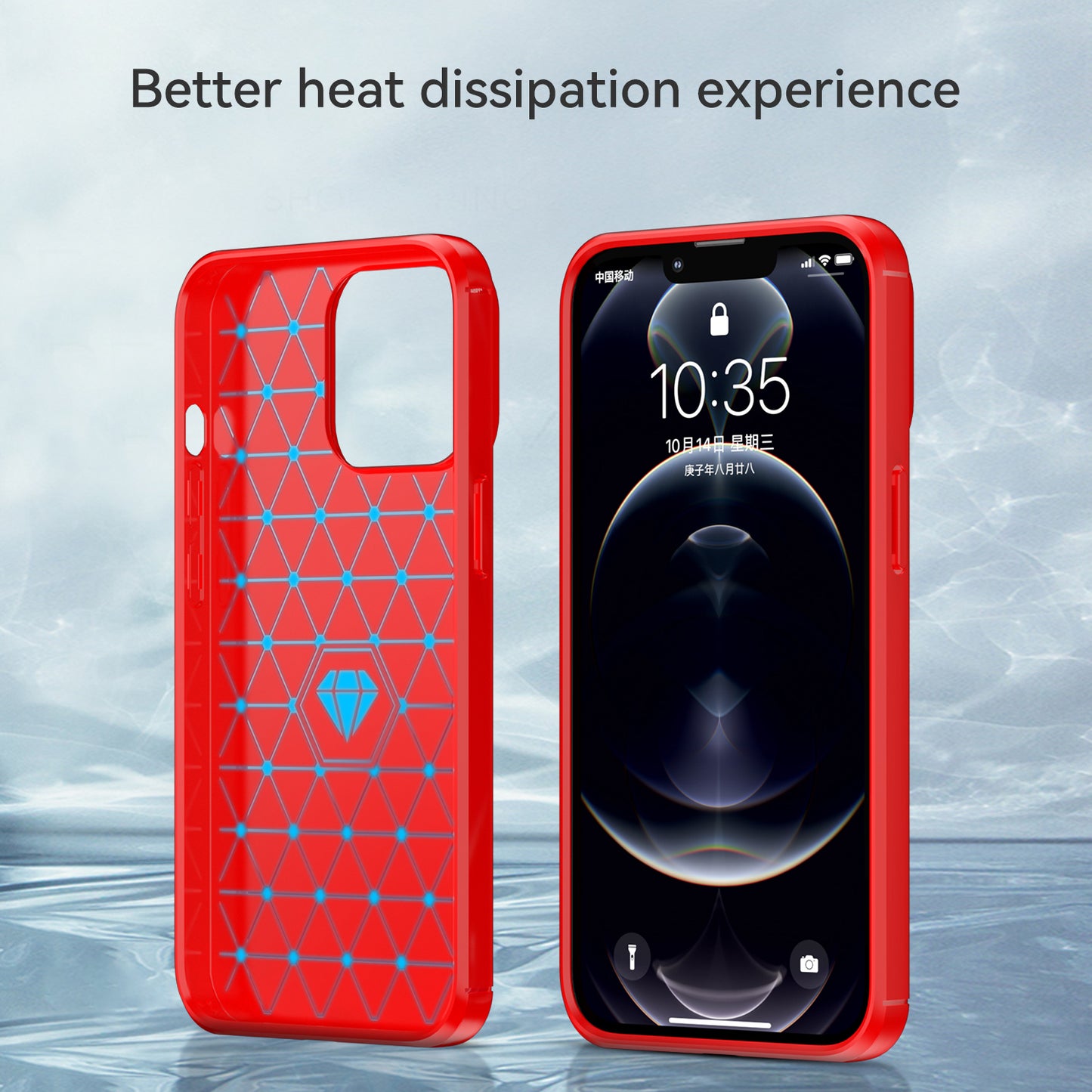 1.8mm Carbon Fiber Brushed Texture Flexible TPU Anti-drop Phone Back Case Cover for iPhone 13 Pro 6.1 inch