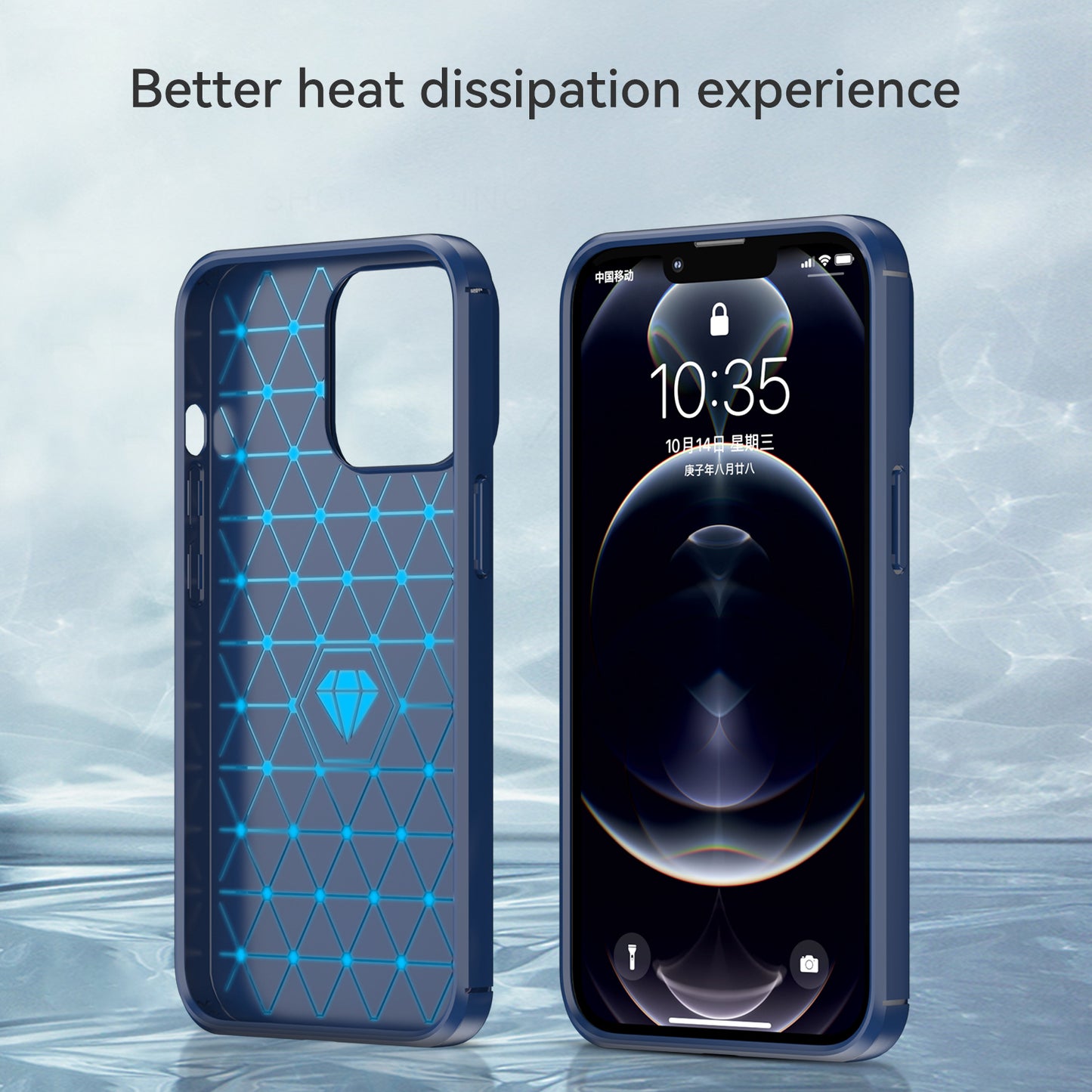 1.8mm Carbon Fiber Brushed Texture Flexible TPU Anti-drop Phone Back Case Cover for iPhone 13 Pro 6.1 inch