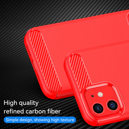 1.8mm Carbon Fiber Brushed Texture Heat Dissipation Back Case Flexible TPU Cover for iPhone 12 mini 5.4 inch