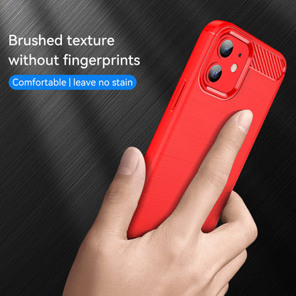 1.8mm Carbon Fiber Brushed Texture Heat Dissipation Back Case Flexible TPU Cover for iPhone 12 mini 5.4 inch