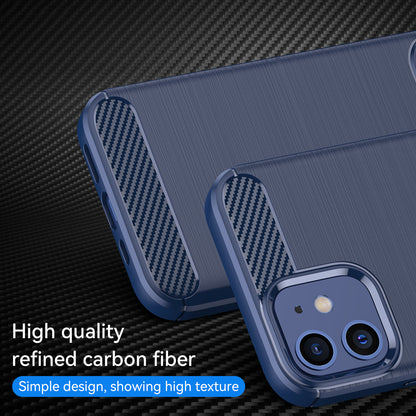 1.8mm Carbon Fiber Brushed Texture Heat Dissipation Back Case Flexible TPU Cover for iPhone 12 mini 5.4 inch