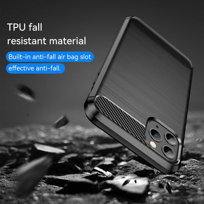 1.8mm Carbon Fiber Brushed Texture Soft TPU Back Case Mobile Phone Cover for iPhone 11 Pro Max 6.5 inch