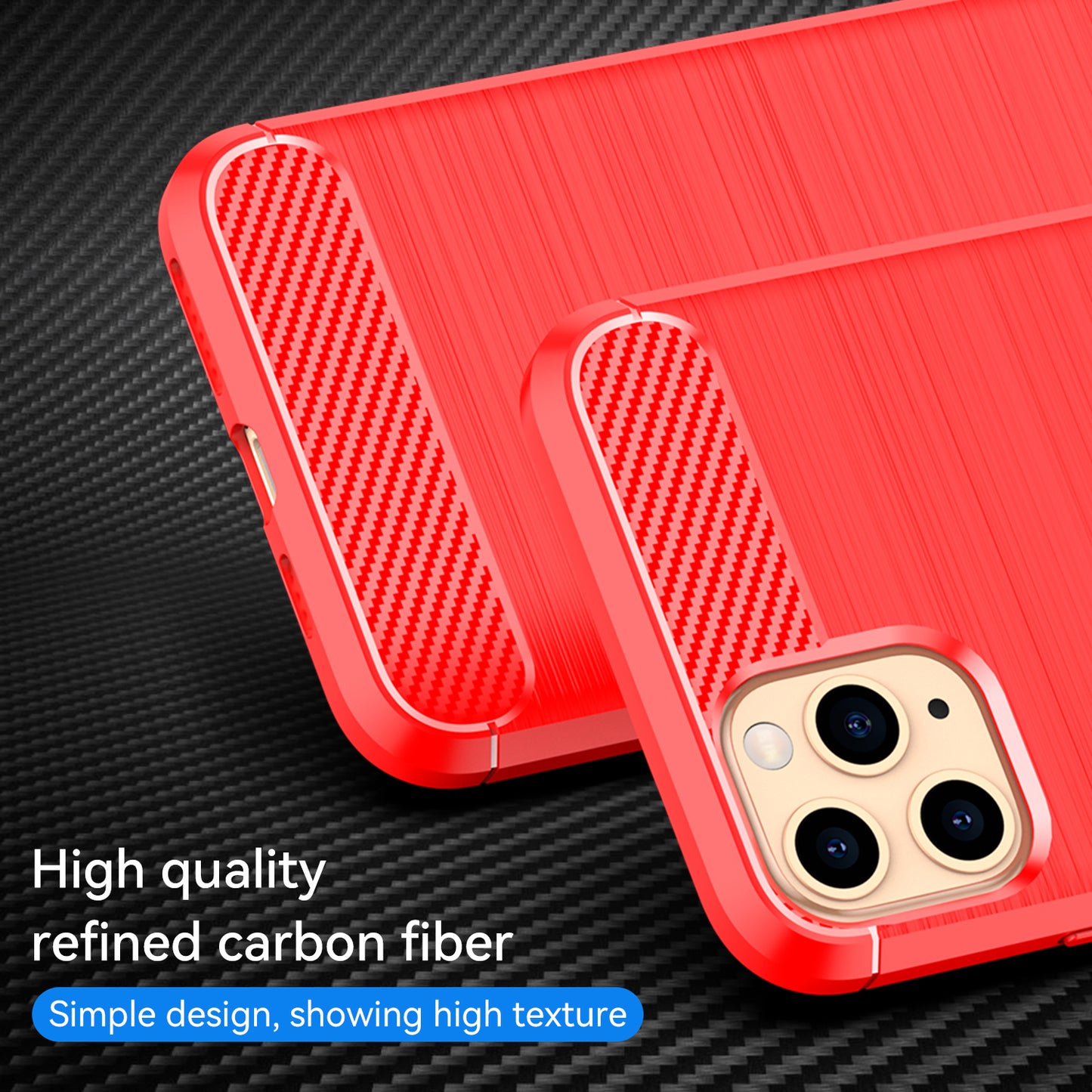1.8mm Carbon Fiber Brushed Texture Soft TPU Back Case Mobile Phone Cover for iPhone 11 Pro Max 6.5 inch
