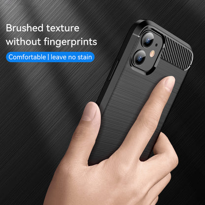 1.8mm Carbon Fiber Brushed Texture Impact Buffer TPU Back Case Mobile Phone Cover for iPhone 11 6.1 inch