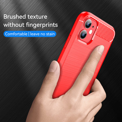 1.8mm Carbon Fiber Brushed Texture Impact Buffer TPU Back Case Mobile Phone Cover for iPhone 11 6.1 inch