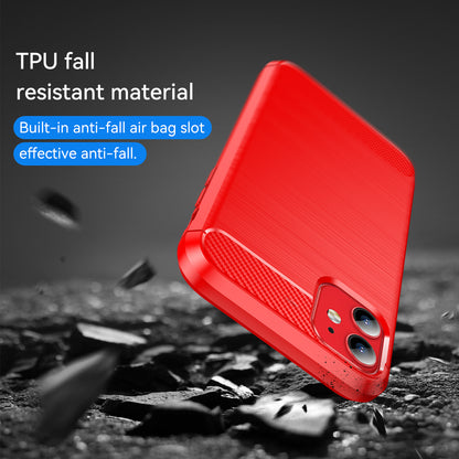 1.8mm Carbon Fiber Brushed Texture Impact Buffer TPU Back Case Mobile Phone Cover for iPhone 11 6.1 inch