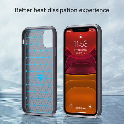 1.8mm Carbon Fiber Brushed Texture Impact Buffer TPU Back Case Mobile Phone Cover for iPhone 11 6.1 inch