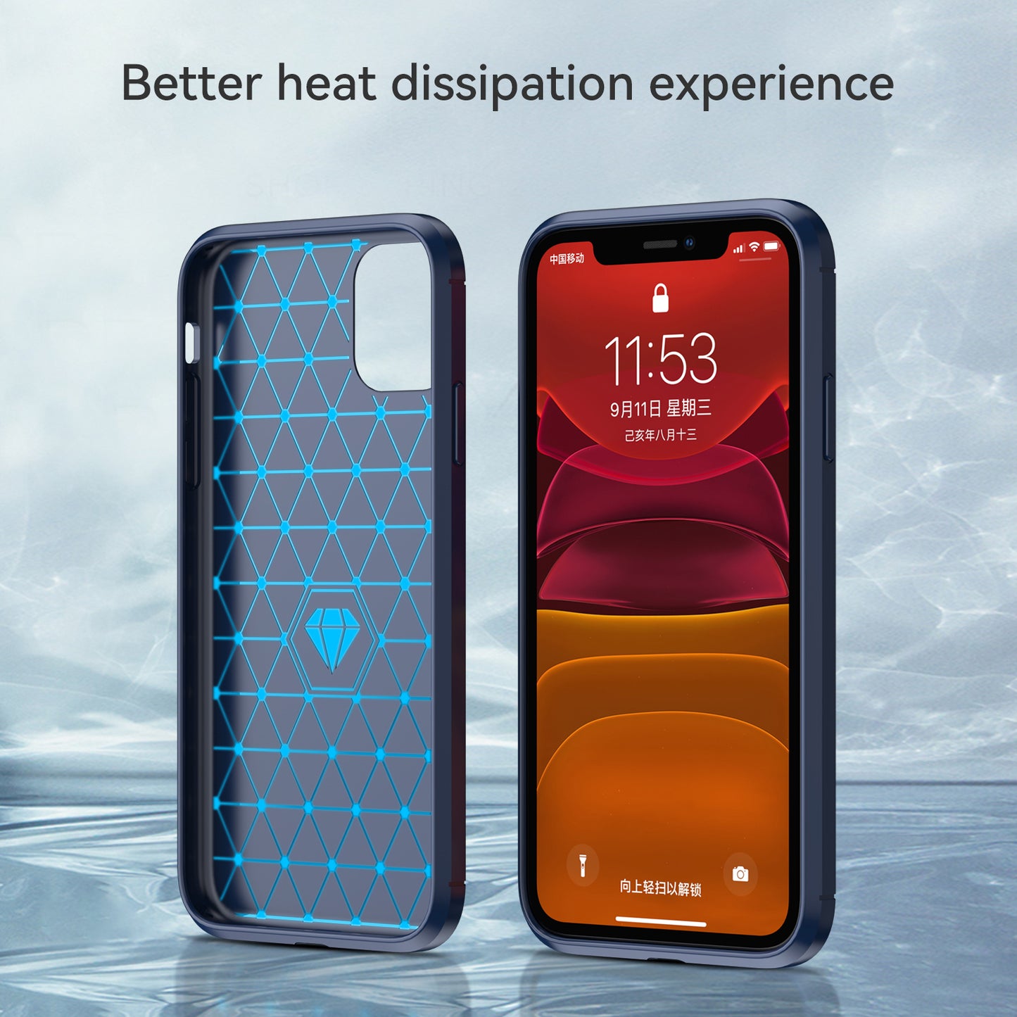 1.8mm Carbon Fiber Brushed Texture Impact Buffer TPU Back Case Mobile Phone Cover for iPhone 11 6.1 inch