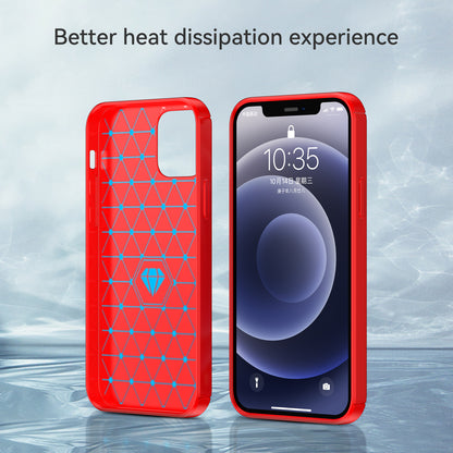 1.8mm Carbon Fiber Brushed Texture Anti-fall Protection Back Case Flexible TPU Cover for iPhone 12/12 Pro 6.1 inch
