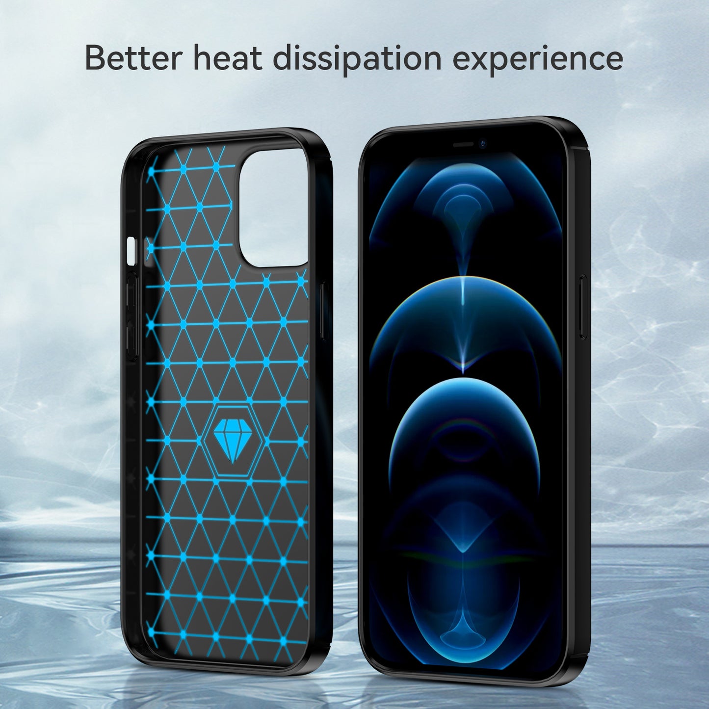 1.8mm Fingerprint-resistant Carbon Fiber Brushed Texture Back Case Flexible TPU Cover for iPhone 12 Pro Max 6.7 inch