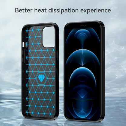 1.8mm Fingerprint-resistant Carbon Fiber Brushed Texture Back Case Flexible TPU Cover for iPhone 12 Pro Max 6.7 inch