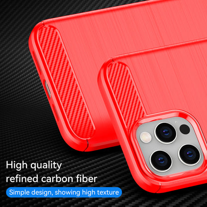 1.8mm Fingerprint-resistant Carbon Fiber Brushed Texture Back Case Flexible TPU Cover for iPhone 12 Pro Max 6.7 inch