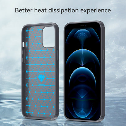 1.8mm Fingerprint-resistant Carbon Fiber Brushed Texture Back Case Flexible TPU Cover for iPhone 12 Pro Max 6.7 inch