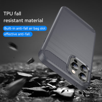 1.8mm Fingerprint-resistant Carbon Fiber Brushed Texture Back Case Flexible TPU Cover for iPhone 12 Pro Max 6.7 inch