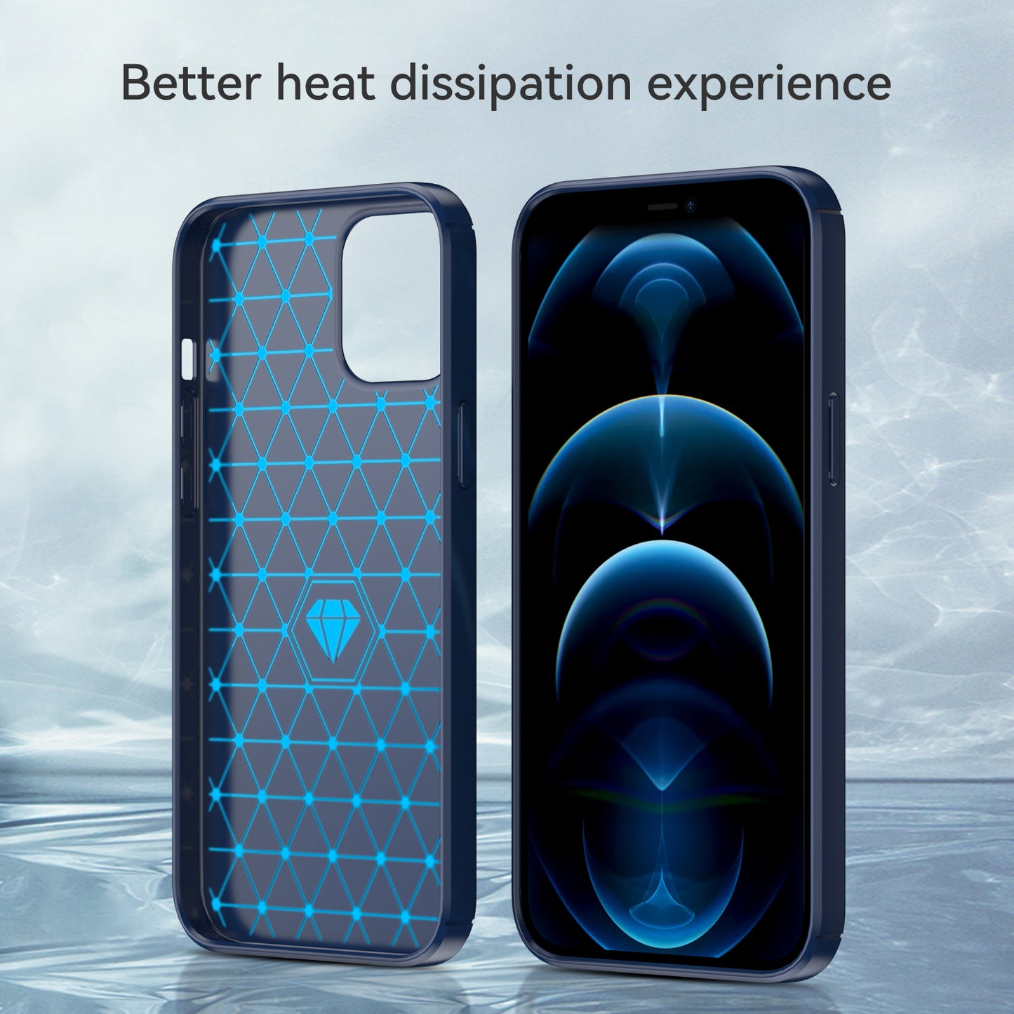 1.8mm Fingerprint-resistant Carbon Fiber Brushed Texture Back Case Flexible TPU Cover for iPhone 12 Pro Max 6.7 inch