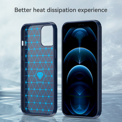 1.8mm Fingerprint-resistant Carbon Fiber Brushed Texture Back Case Flexible TPU Cover for iPhone 12 Pro Max 6.7 inch