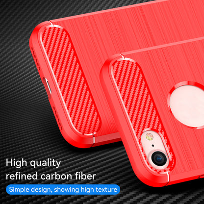 1.8mm Carbon Fiber Texture TPU Case Brushed Surface Phone Protective Cover for iPhone 8/7