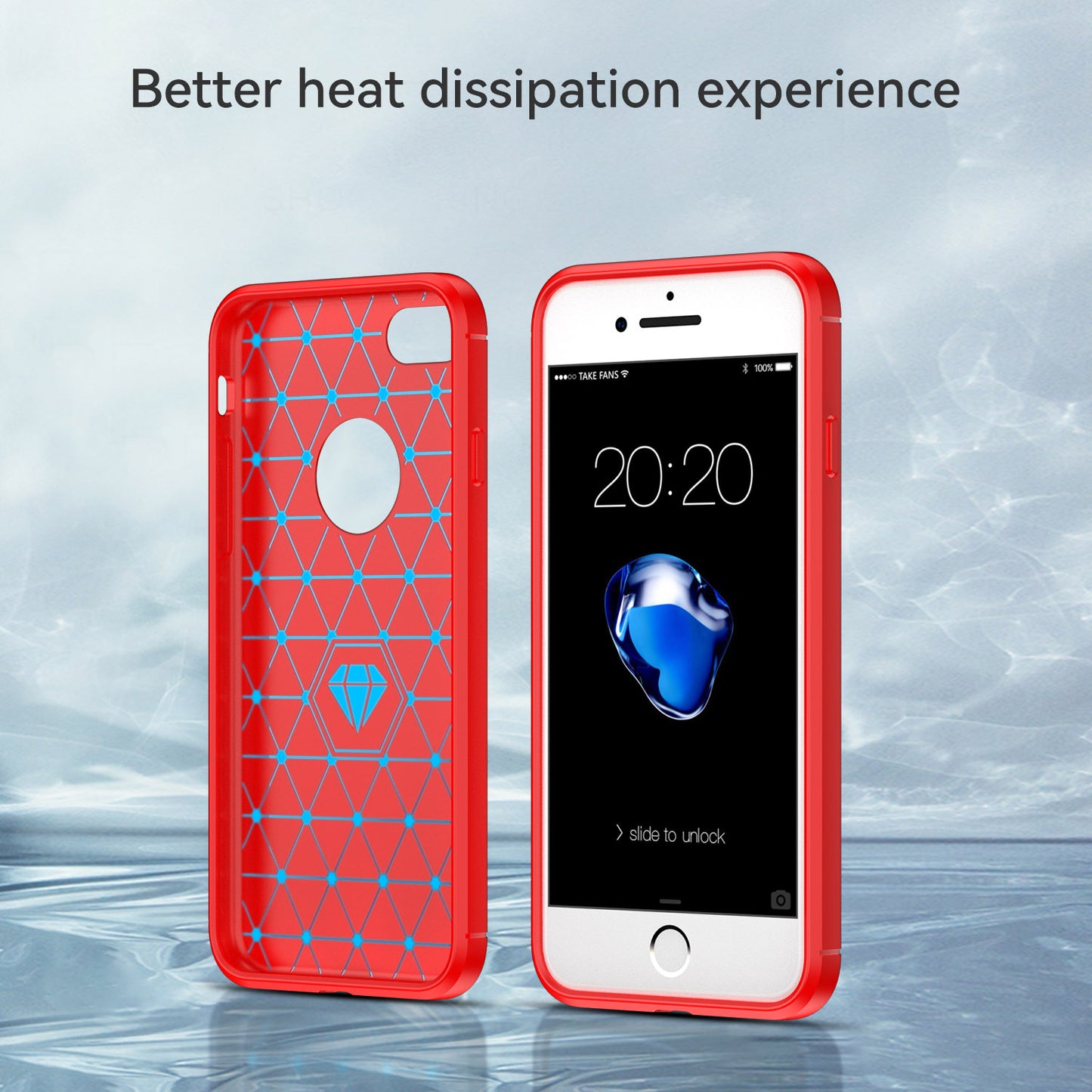 1.8mm Carbon Fiber Texture TPU Case Brushed Surface Phone Protective Cover for iPhone 8/7
