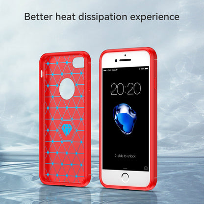 1.8mm Carbon Fiber Texture TPU Case Brushed Surface Phone Protective Cover for iPhone 8/7