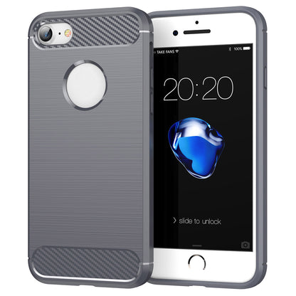 1.8mm Carbon Fiber Texture TPU Case Brushed Surface Phone Protective Cover for iPhone 8/7