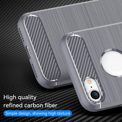 1.8mm Carbon Fiber Texture TPU Case Brushed Surface Phone Protective Cover for iPhone 8/7