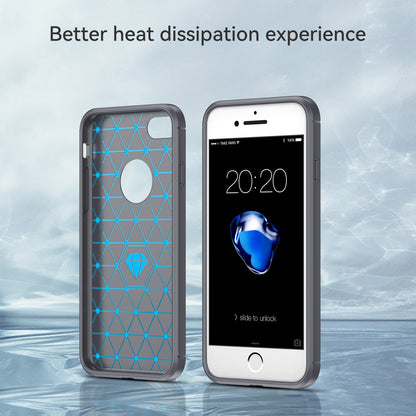 1.8mm Carbon Fiber Texture TPU Case Brushed Surface Phone Protective Cover for iPhone 8/7