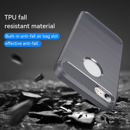 1.8mm Carbon Fiber Texture TPU Case Brushed Surface Phone Protective Cover for iPhone 8/7