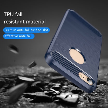1.8mm Carbon Fiber Texture TPU Case Brushed Surface Phone Protective Cover for iPhone 8/7