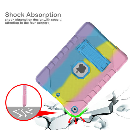 For iPad 10.2 (2021)/(2020)/(2019) Rainbow Design Tablet Cover Anti-fall Protection PC + Silicone Hybrid Case with Kickstand