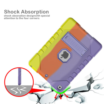 For iPad 10.2 (2021)/(2020)/(2019) Rainbow Design Tablet Cover Anti-fall Protection PC + Silicone Hybrid Case with Kickstand