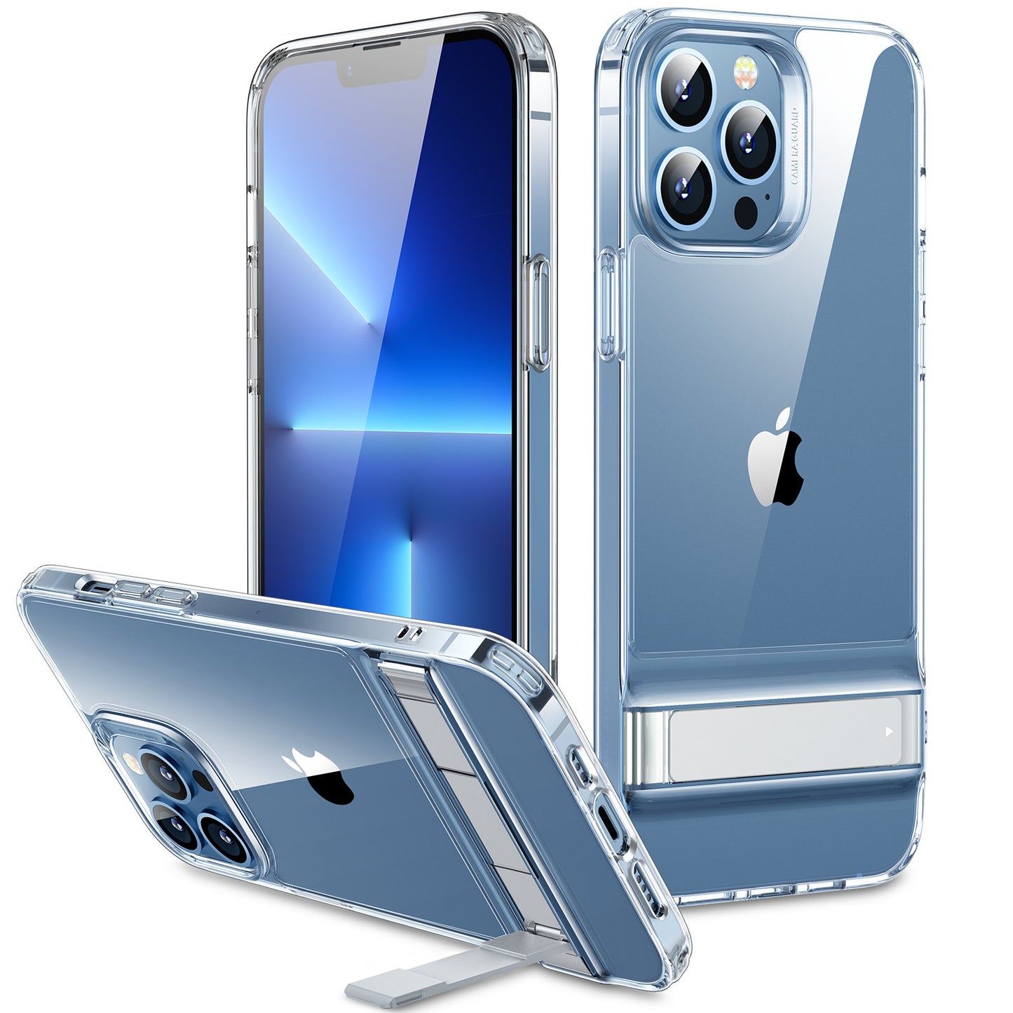 ESR Air Shield Boost Series TPU+PC Phone Case for iPhone 13 Pro 6.1 inch, Drop Shockproof Slim Kickstand Protective Back Cover