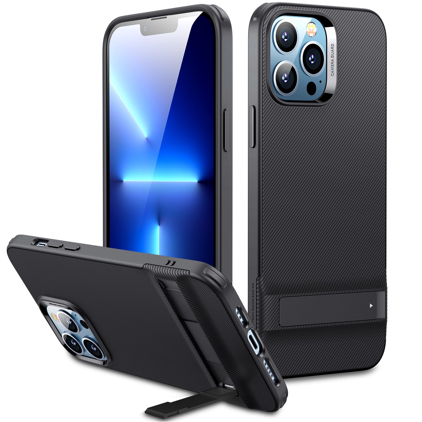 ESR Air Shield Boost Series TPU+PC Phone Case for iPhone 13 Pro 6.1 inch, Drop Shockproof Slim Kickstand Protective Back Cover