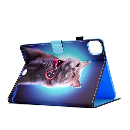 For iPad Pro 11-inch (2021)/(2020)/(2018)/Air (2020)/Air (2022) Pattern Printing Stitching PU Leather Auto Wake/Sleep Cover Card Slots Stand Tablet Case
