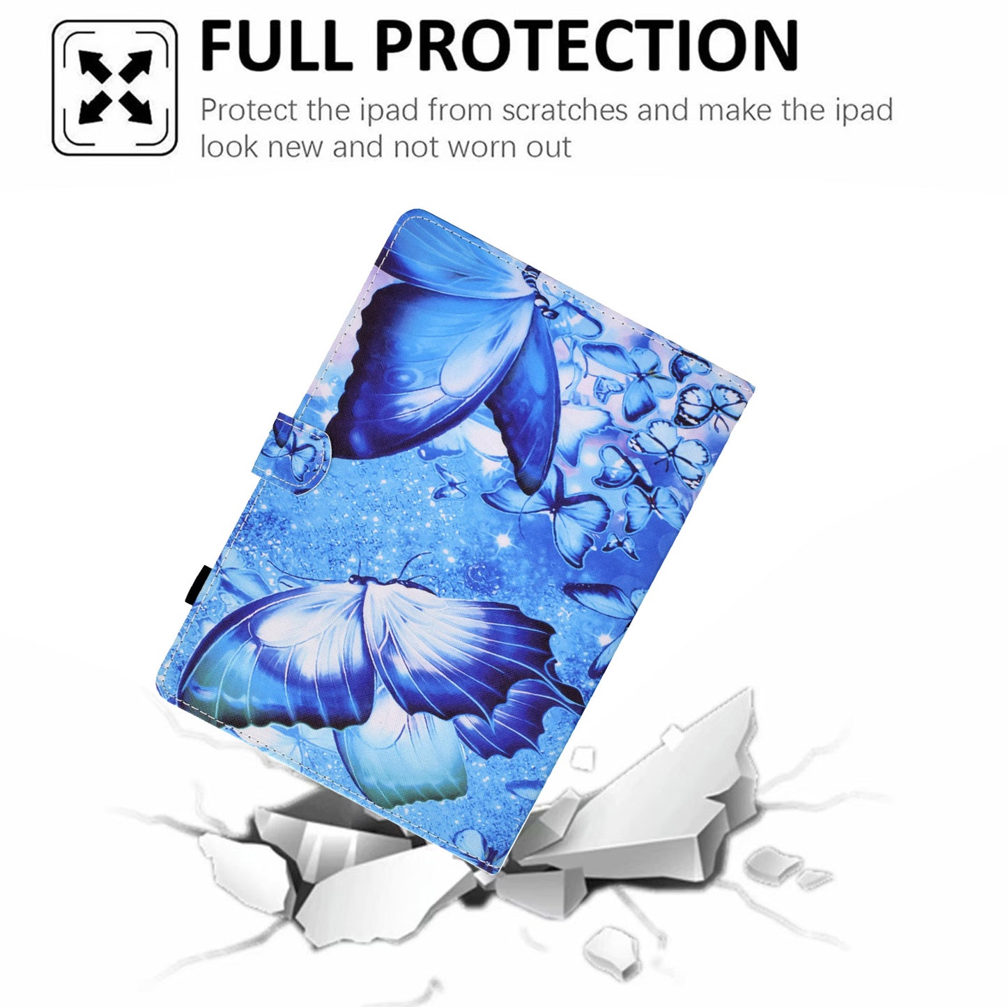 For iPad Pro 11-inch (2021)/(2020)/(2018)/Air (2020)/Air (2022) Pattern Printing Stitching PU Leather Auto Wake/Sleep Cover Card Slots Stand Tablet Case