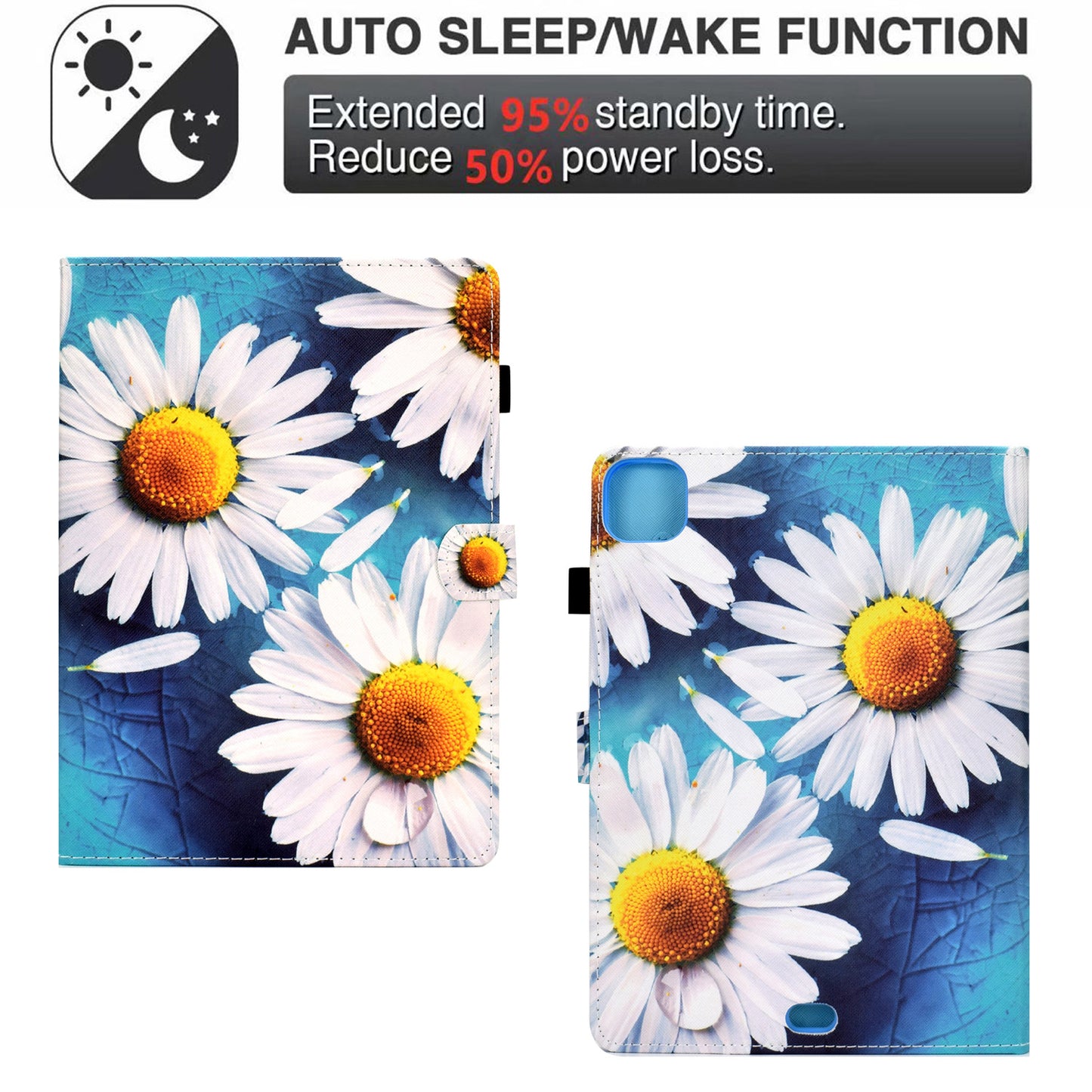 For iPad Pro 11-inch (2021)/(2020)/(2018)/Air (2020)/Air (2022) Pattern Printing Stitching PU Leather Auto Wake/Sleep Cover Card Slots Stand Tablet Case